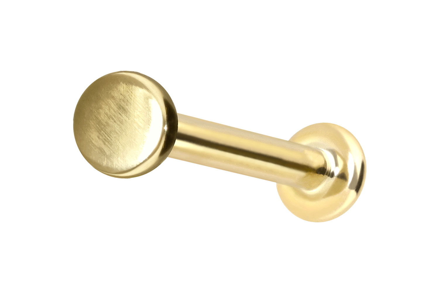 14 Karat Gold Labret Piercing mit Innengewinde DISC